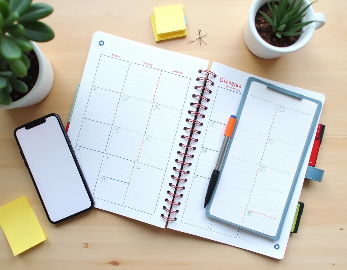 Agenda papier et application de calendrier partagé pour organiser les semaines paires et impaires en garde alternée