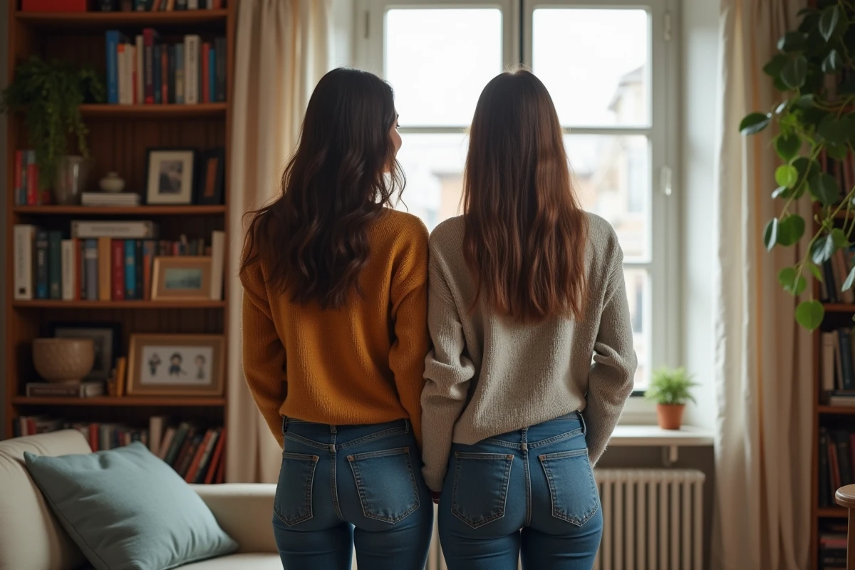 Couple dans un appartement lisant près d