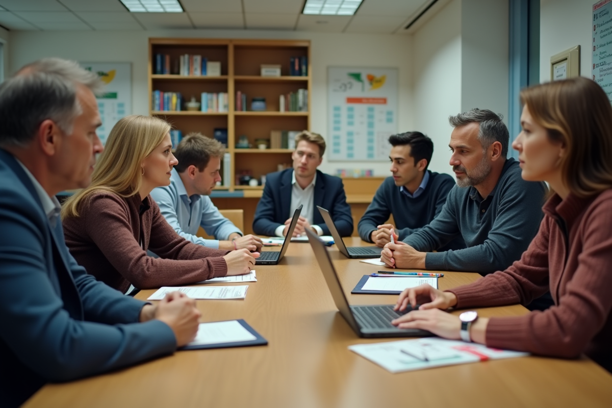 Groupe d adultes en réunion sur l'éducation ODS