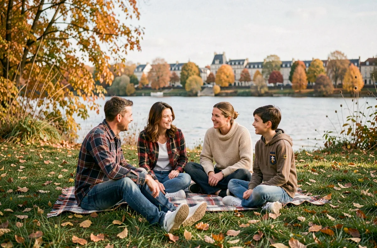 Séance photo de famille en automne au bord de la Seine à Conflans-Sainte-Honorine